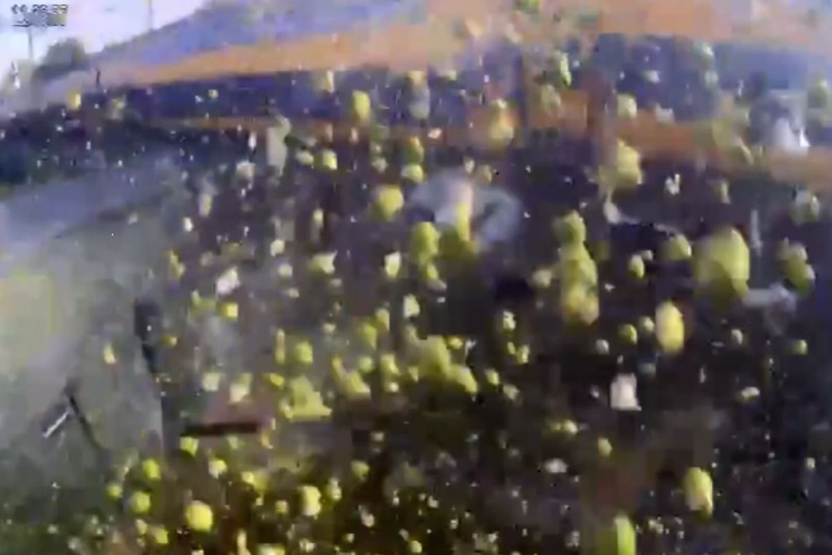 Vlak v Nizozemsku rozstřelil na přejezdu kamion plný hrušek