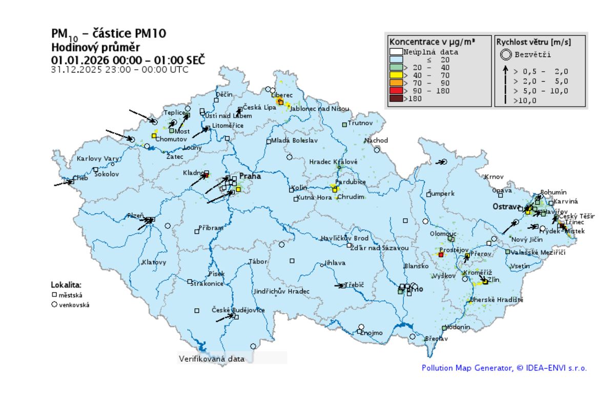 Zákaz používání pyrotechniky prospívá ovzduší. Novoroční hodnoty byly nejlepší za 22 let