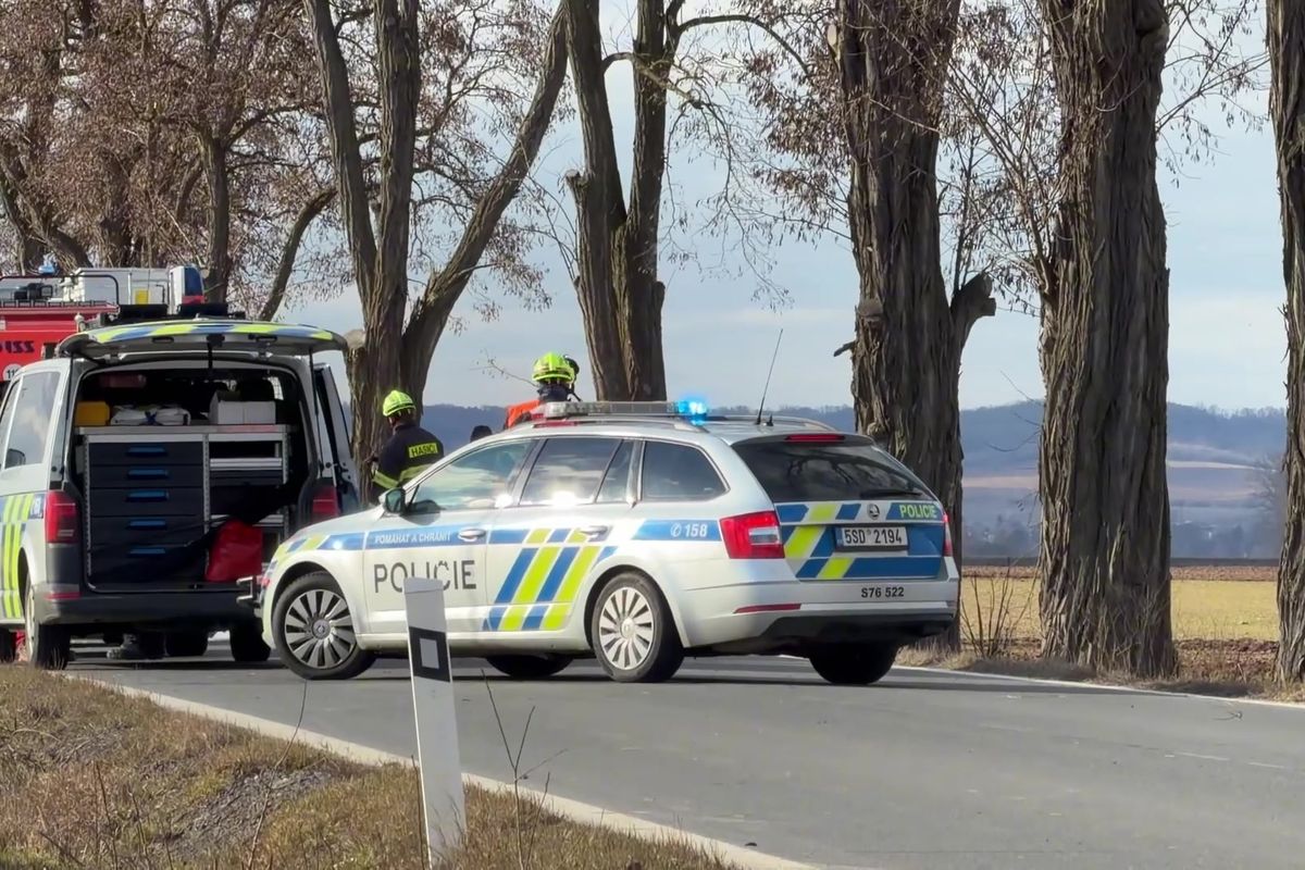 Tragická nehoda na Mělnicku, řidič zemřel po nárazu auta do stromu