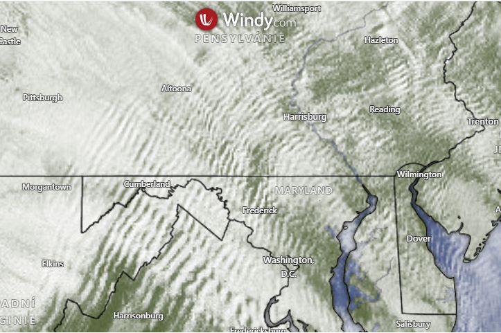 Satelit zachytil nad Pensylvánií působivé gravitační vlny