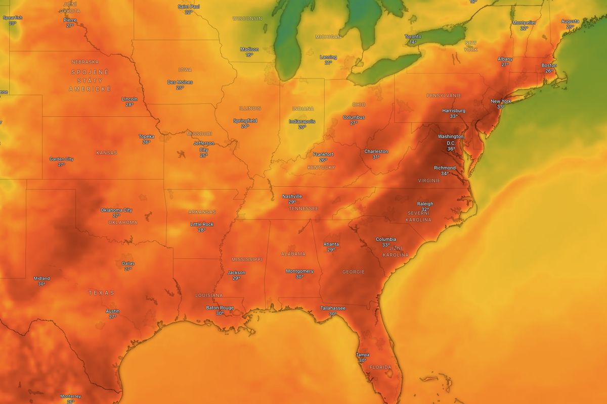 Další vlna extrémních veder v USA. Ve Washingtonu může být přes 35 °C