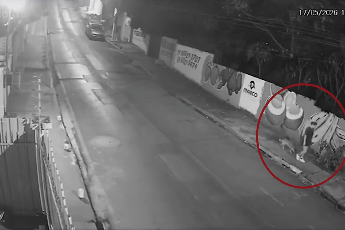 Brazilka se při venčení psa propadla na chodníku do kanalizační šachty. Zachytila to kamera
