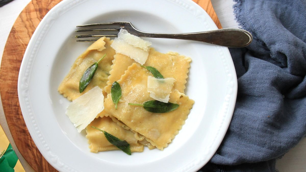 Domácí ravioly s ricottou a špenátem