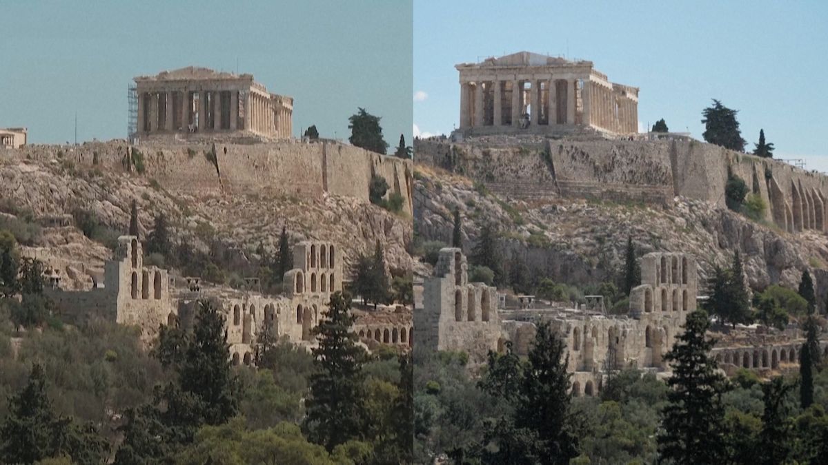 Takhle ho turisté neviděli stovky let. Athénský Parthenon po rekonstrukci štítu září novotou