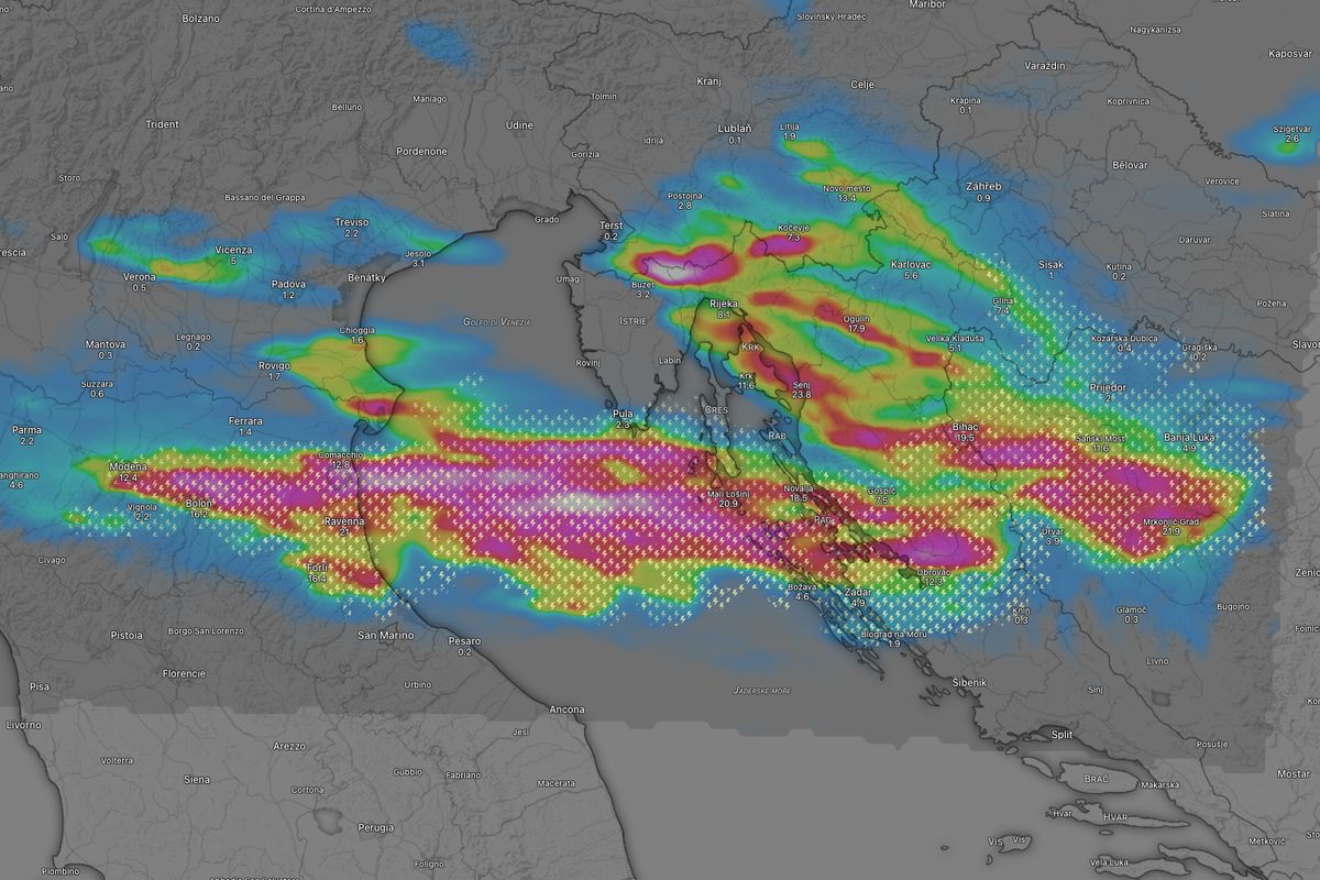 Nejvyšší stupeň výstrahy. Jadran zasáhnou extrémní bouřky
