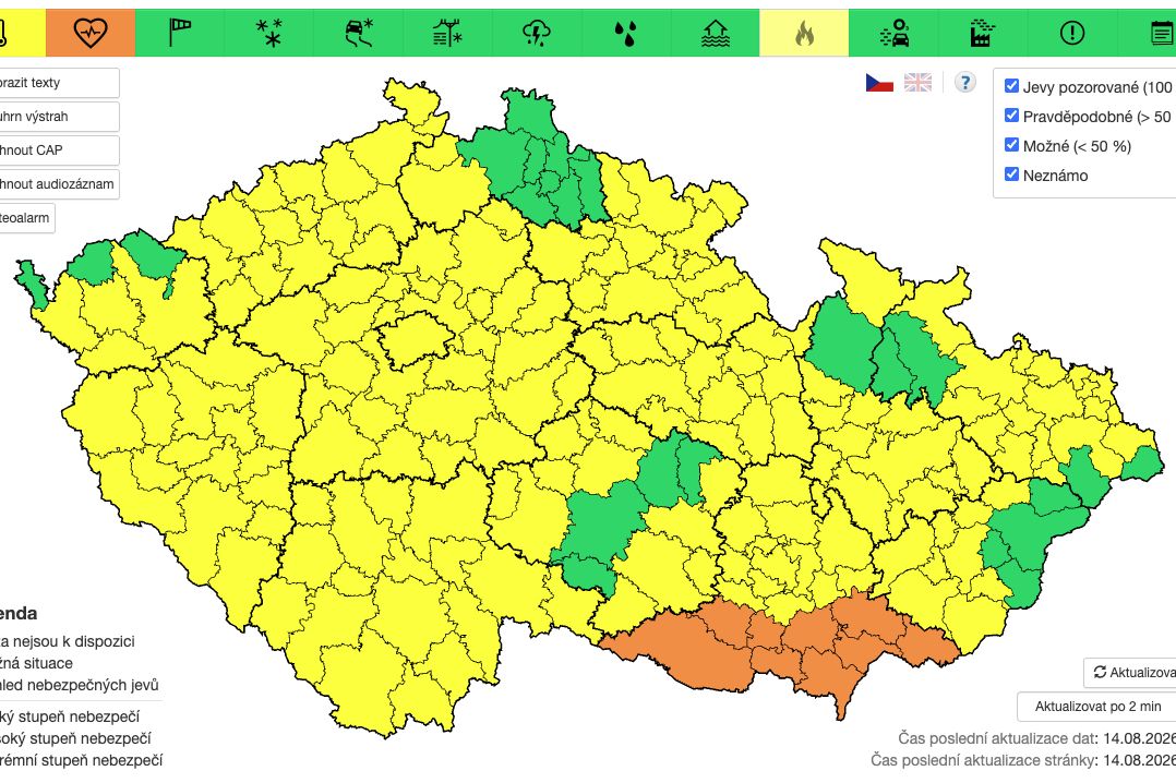 Meteorologové varují před víkendovými vysokými teplotami