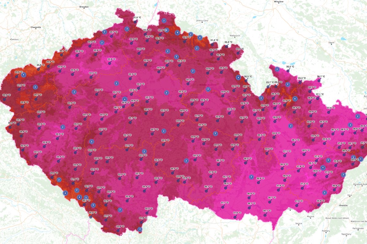 Potřetí za sebou byl překonán teplotní rekord pro Moravu