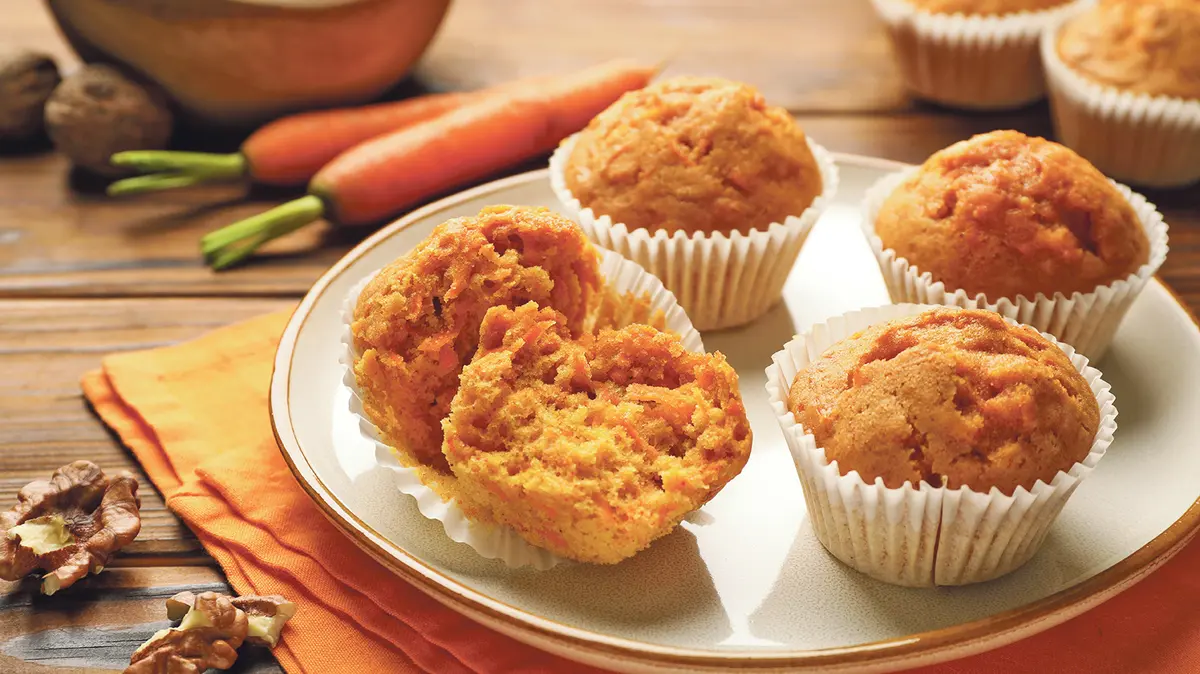 Recept na vláčné mrkvové muffiny
