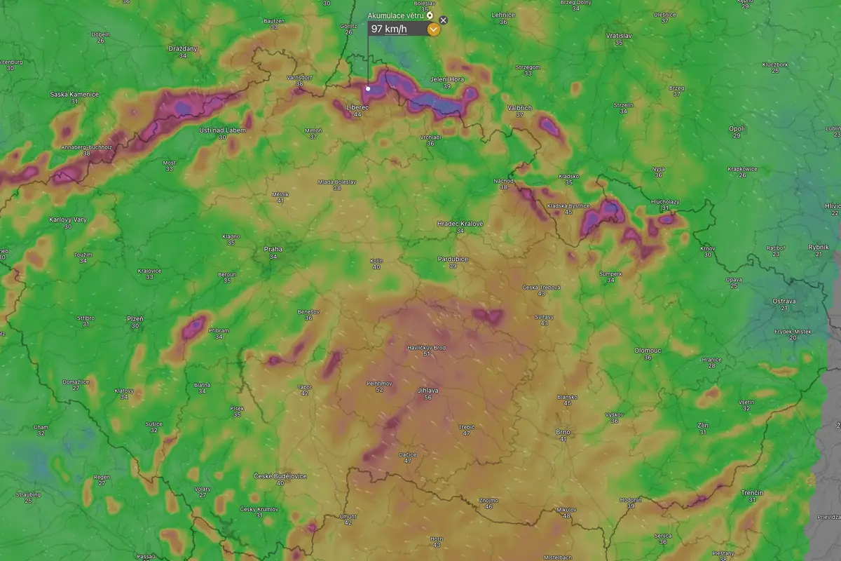 Pořádně se rozfouká. Meteorologové vydali výstrahu pro sever Čech