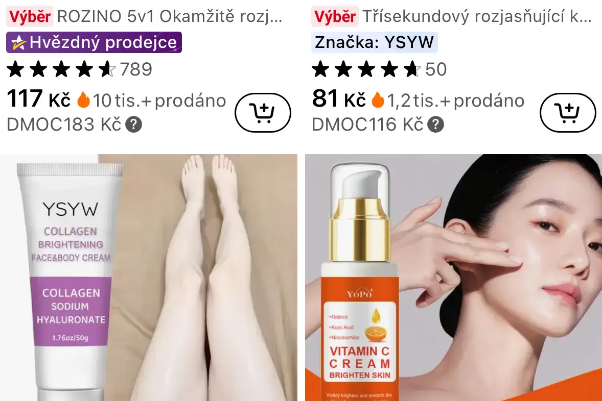 Jedovatý krém stačí přejmenovat a dál se prodává na Amazonu i Temu