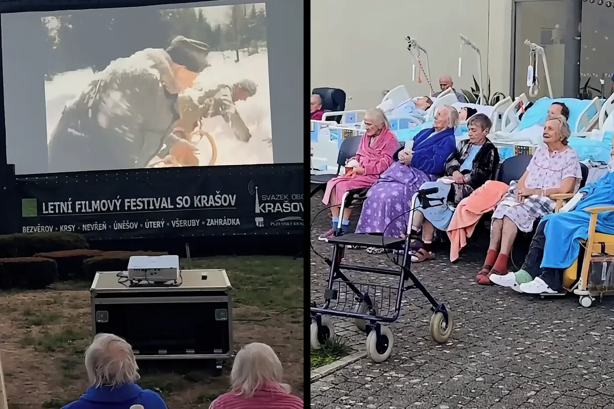 Buřty, pivo a film. Pacienti Domažlické nemocnice si užili letní kino