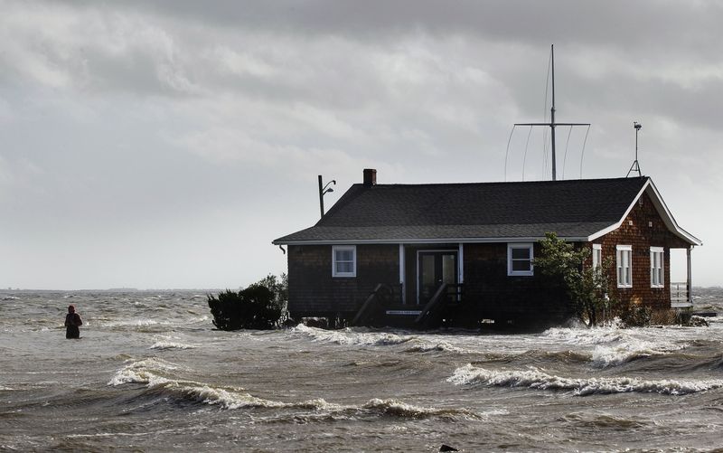 Dům zaplavený v důsledku hurikánu Sandy. 