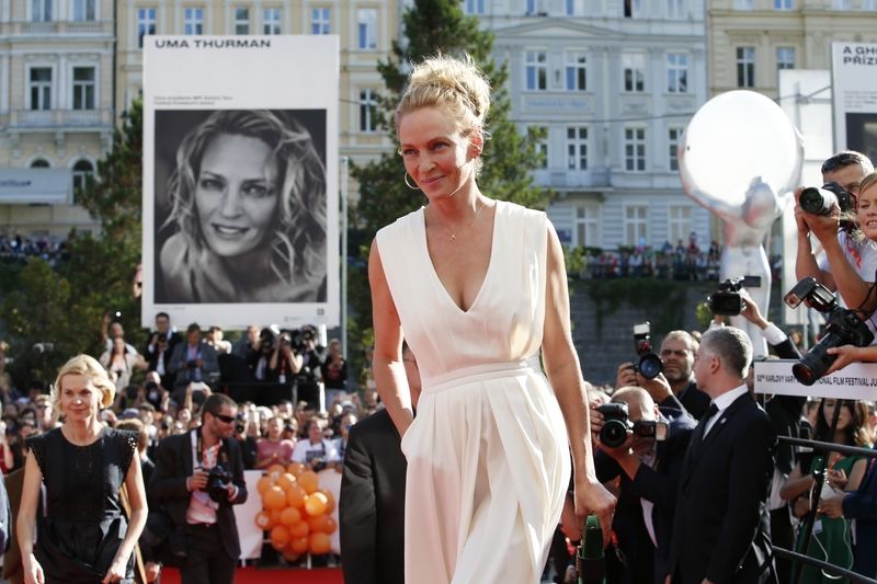 Uma Thurmanová na zahajovacím ceremoniálu 52. ročníku Mezinárodního filmového festivalu Karlovy Vary