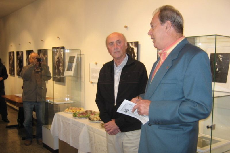 Fotograf Miroslav Kolátor (vlevo) a galerista František Nagy (vpravo) 