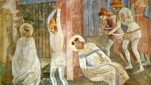 Malba na Karlštejně znázorňující svatého Václava