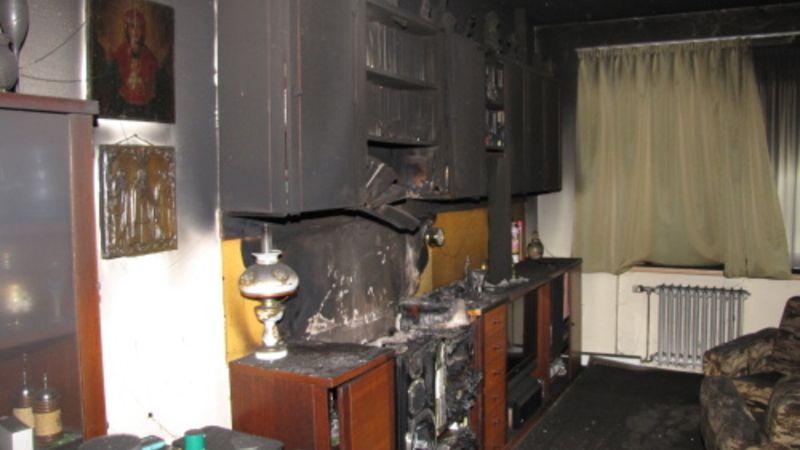 Požár bytu v Opavě
