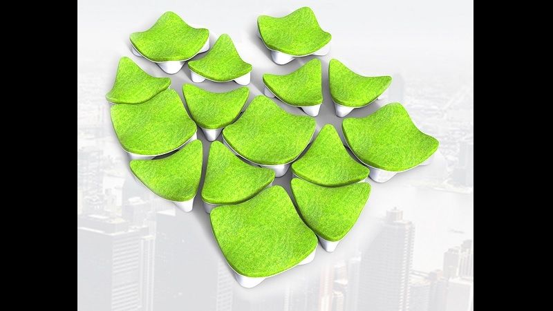 Tým čínských designérů ve složení Čchiou Sung, Chan Ja-čcheng, Jü Če-fan, Čang Chuej, Ceng Šao-tching, Chuang Ťing a Ou-jang Š'-čchi navrhl sadu sedátek nazvanou Green Urban Furniture.