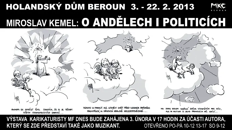 Karikaturista Miroslav Kemel Predstavi V Beroune Vtipy O Andelech I Politicich Novinky Cz