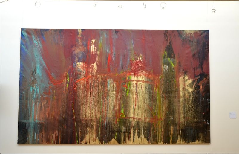 Jakub Špaňhel: Londýn, akryl na plátně, 275 x 450 cm