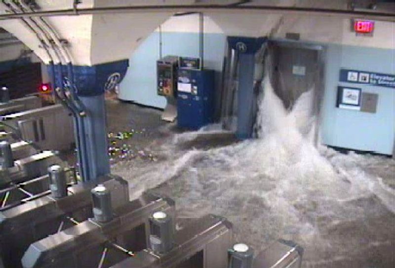 Zaplavené metro v New Jersey