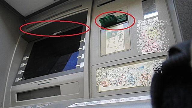 Nainstalované zařízení na bankomatu