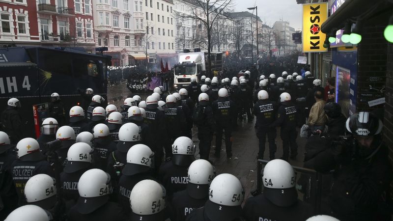 Protesty v Hamburku 21. prosince 2013