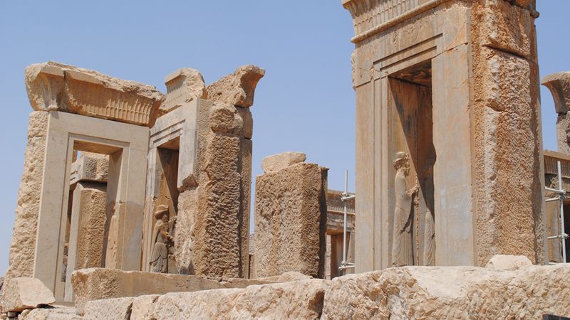 Pozůstatky po královských palácích v Persepoli