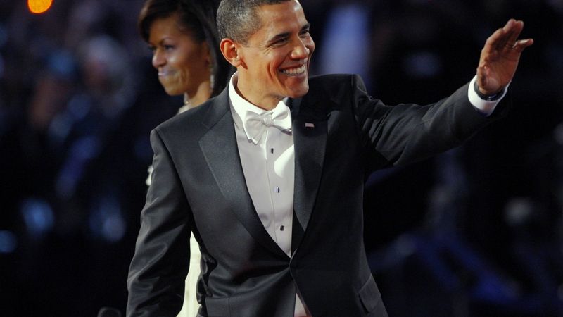 Barack Obama při svém úterním slavnostním uvedení do funkce. 