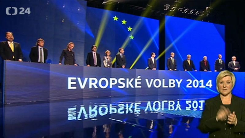 Lídři českých politických stran pro volby do Evropského parlamentu v debatním pořadu České televize.