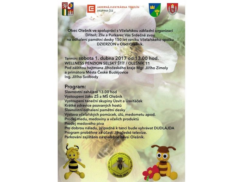 V Olešníku se odehrají oslavy největšího svátku jihočeských včelařů.