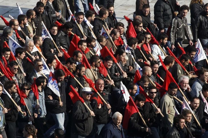 Protestní pochod v Aténách