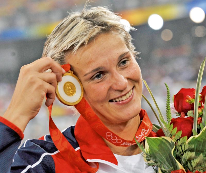 Zlatá na olympiádě v Pekingu roku 2008.