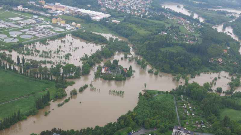 Zaplavená oblast u Prahy
