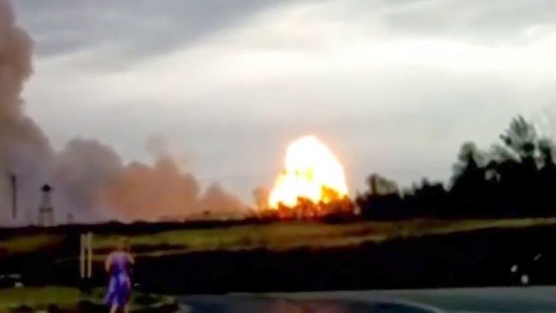 Exploze v muničním skladu u Samary 