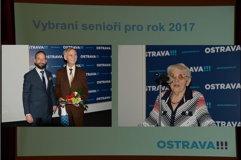 Ostrava 10.11.2017 Další laureáti ankety Senior roku 2017: Antonín Blažek, Vlasta Maňásková.