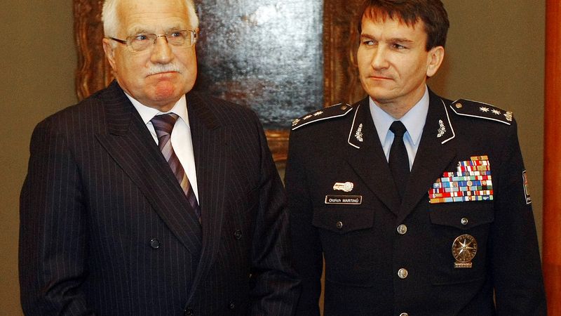 Prezident ČR Václav Klaus a policejní prezident Oldřich Martinů