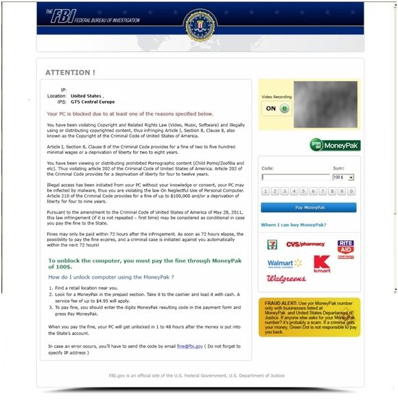 Podvodná zpráva vypadá, jako by ji odeslali zaměstnanci FBI