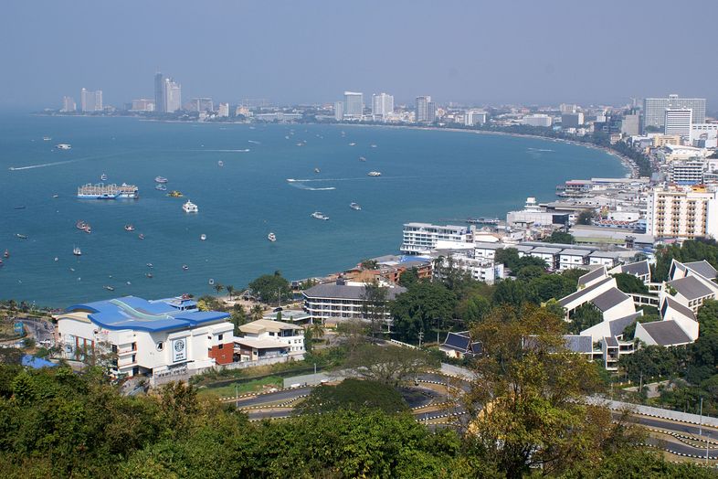 Pattaya a její rekreační centrum.