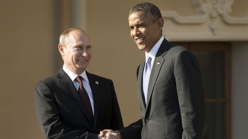 Prezidenti Ruska a USA Vladimir Putin a Barack Obama v Petrohradu