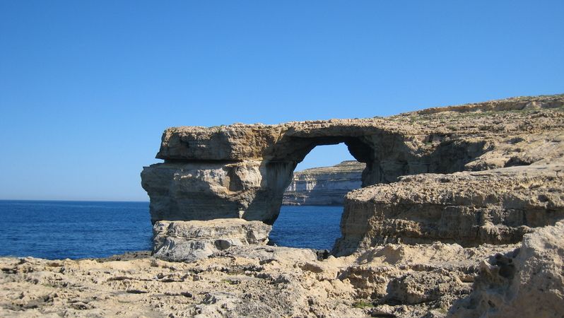 Azurové okno na Gozu, druhém největším ostrově souostroví Malta.