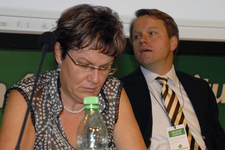 Dana Kuchtová a Martin Bursík na sjezdu Strany zelených v Teplicích