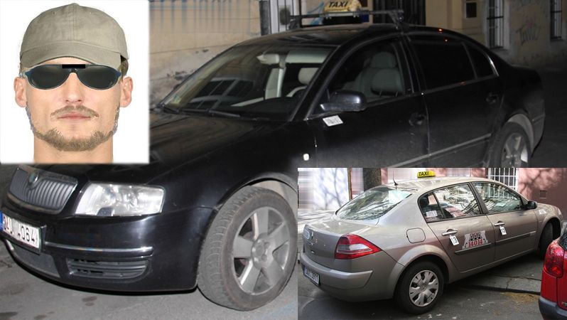 Možná podoba taxivraha a auta, jimiž jezdili muži nalezeni v Uhříněvsi