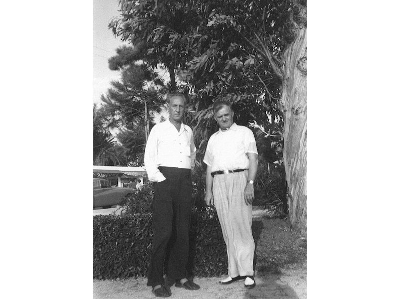 Bohuslav Martinů s Frankem Rybkou, Nice 1955.