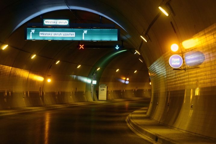 Rozestavěný tunel Blanka na snímku z 29. listopadu