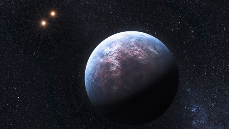 Vizualizace jedné z objevených exoplanet, která je šestkrát větší než Země.