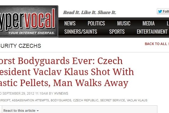 HVnews označil Klausovu ochranku za nejhorší všech dob