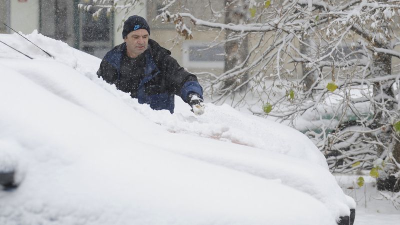 V Jablonci na Nisou napadlo od rána několik centimetrů sněhu
