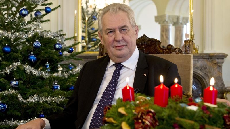 Prezident Miloš Zeman na zámku v Lánech