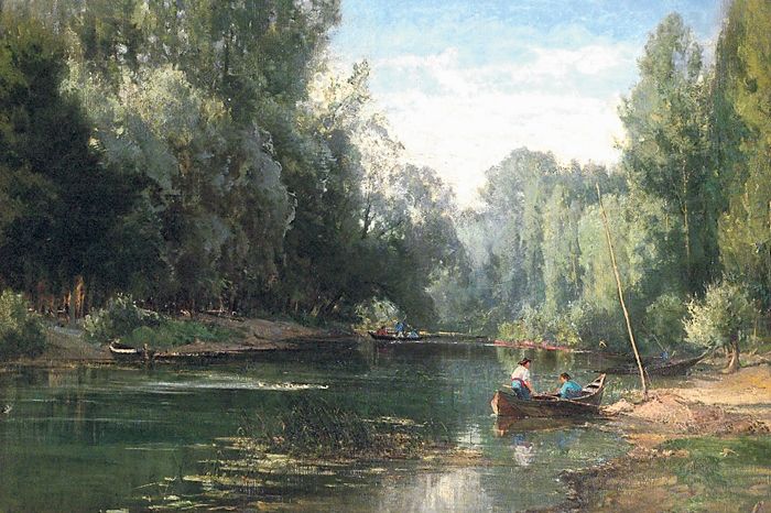 Na řece (Na lesním jezeře), 1865, olej, plátno 
