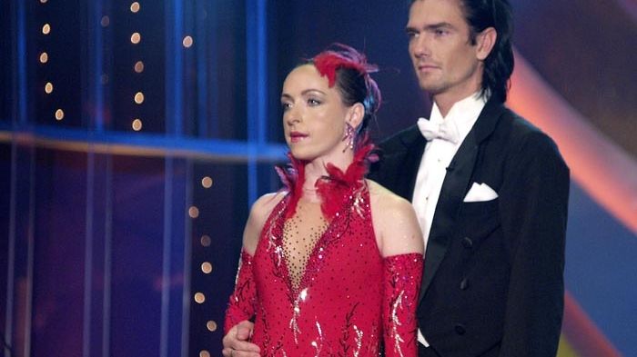Taťána Vilhelmová s tanečním partnerem Petrem Čadkem ve finále Stardance II.